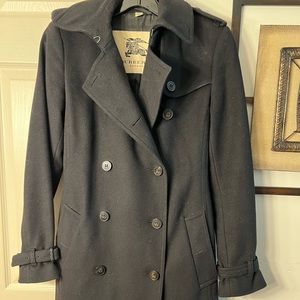 BURBERRY BLACK WOOL TRENCH COAT